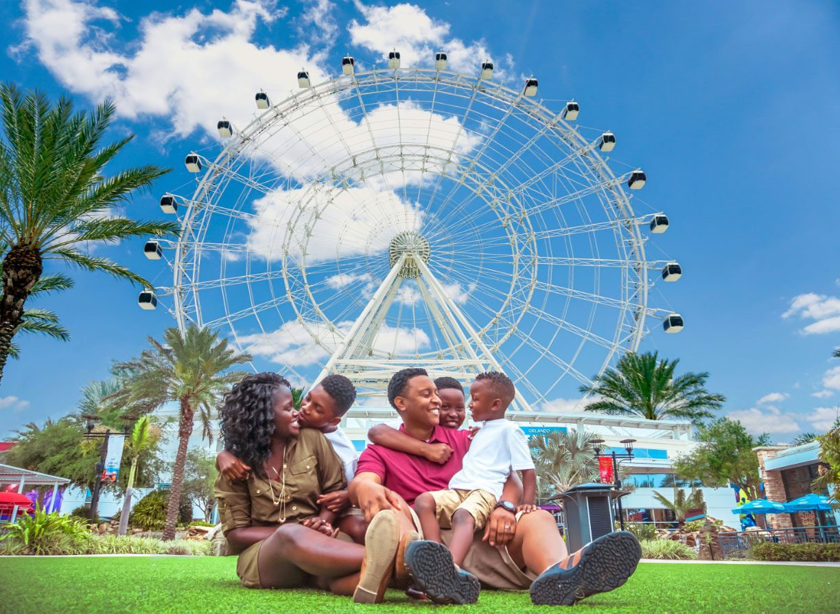 family outside icon park